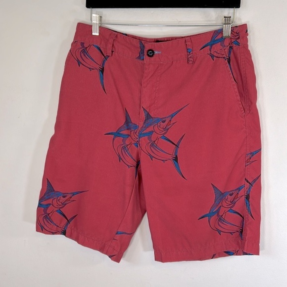 Native Outfitters Passport Blue Marlin Graphics Men’s Size 32 Red Blue Shorts